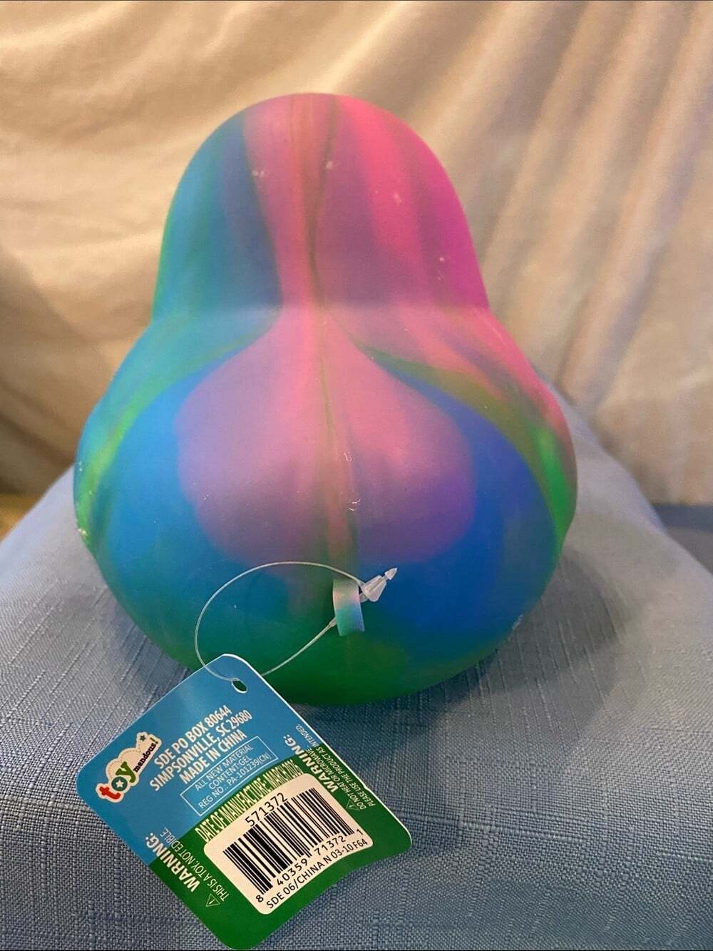 Sunny Days Tie Dye Squeezy Jumbo Duck Fidget NWT - Picture 3 of 5
